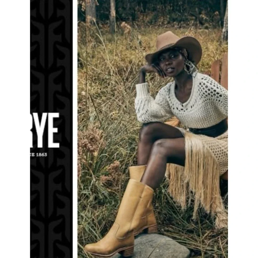 Frye Camryn NWT Pull On Boots Banana Leather Tall Knee-High Equestrian Size 10